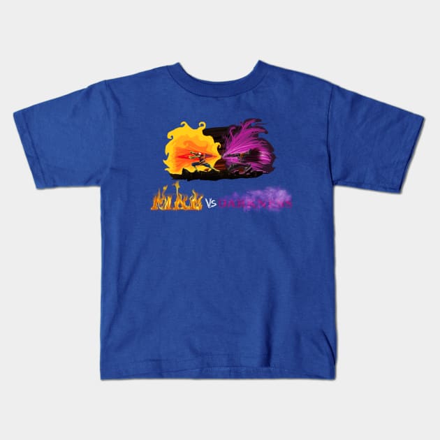 Fire vs Darkness 2 Kids T-Shirt by alened